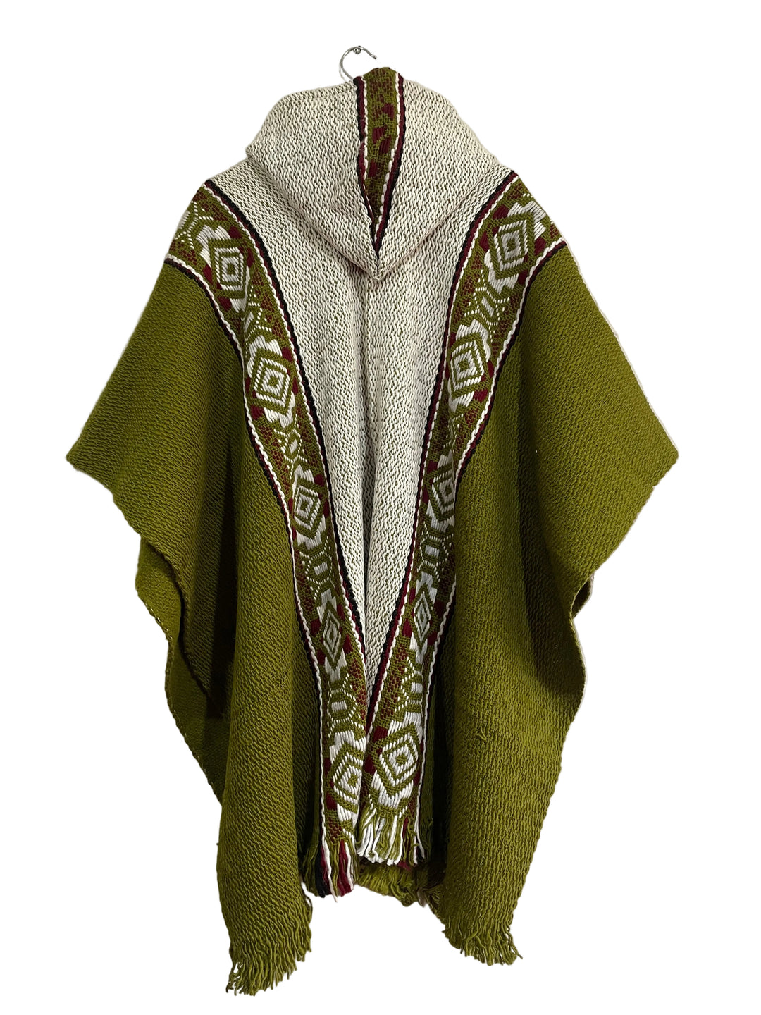 PONCHO DE OVEJA OLIVO ANDINO