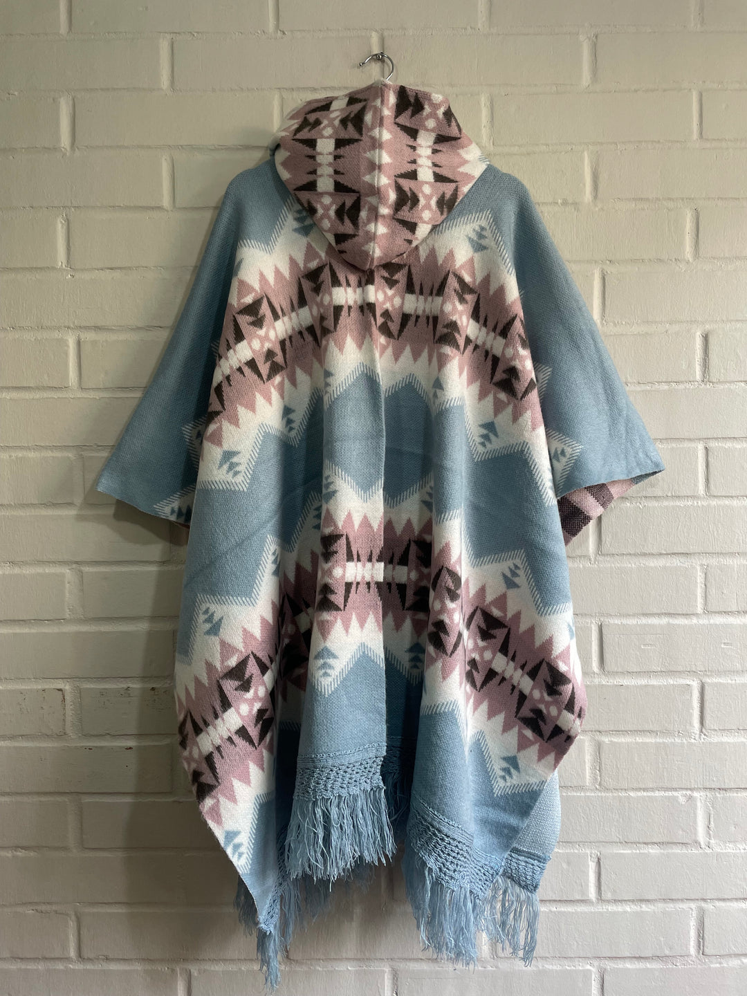 PONCHO DE ALPCA VERANIEGO CELESTE