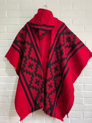 PONCHO ARAUCANO FUEGO ANCESTRAL