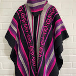 PONCHO DE OVEJA FUCSIA ANDINO