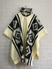 PONCHO ARAUCANO NIEVE Y EBANO