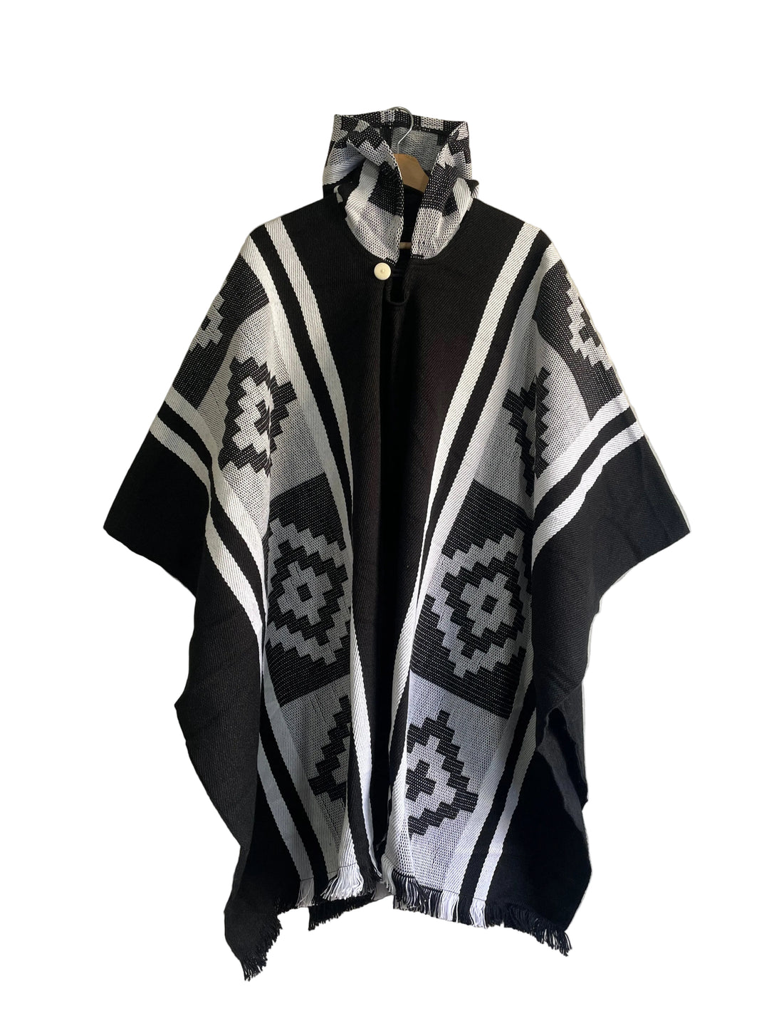 PONCHO ARAUCANO DE ALPACA "LONKO"