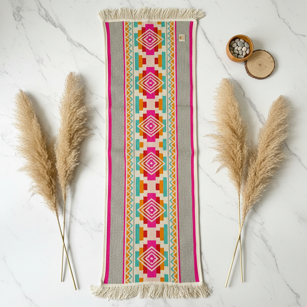 Pie de cama andino - flat lay